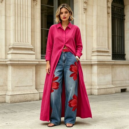 Solid-color Casual Long Loose-fit Trench Coat - Image 6