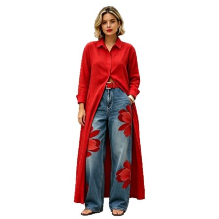 Solid-color Casual Long Loose-fit Trench Coat - Image 5
