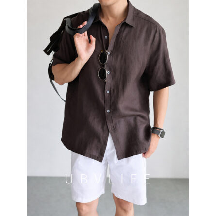 Mens Breathable Cool-feel Relaxed-fit Short-sleeve Shirt - Image 4