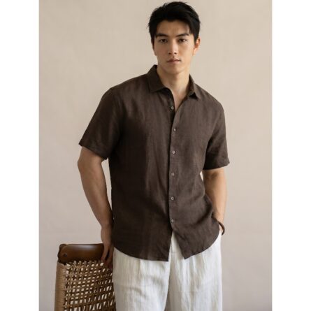 Mens Breathable Cool-feel Relaxed-fit Short-sleeve Shirt - Image 6