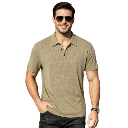 Ice-silk Short-sleeve Mens Lapel Large-size Polo Shirt - Image 9