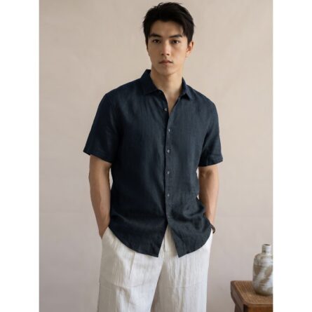 Mens Breathable Cool-feel Relaxed-fit Short-sleeve Shirt - Image 3
